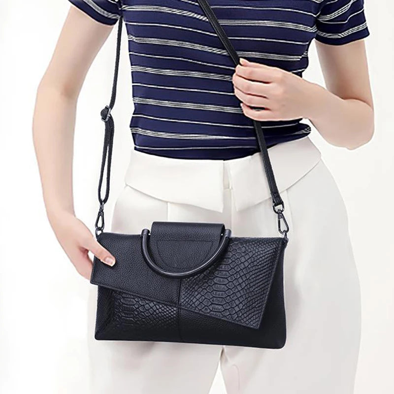 Black Python Crossbody Bag